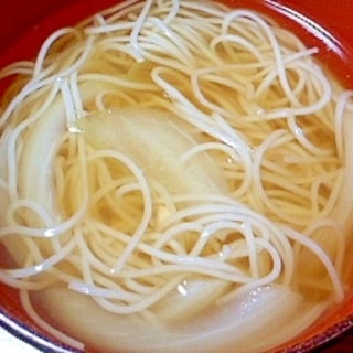 そうめん入り★玉ねぎのすだち風味のお吸い物